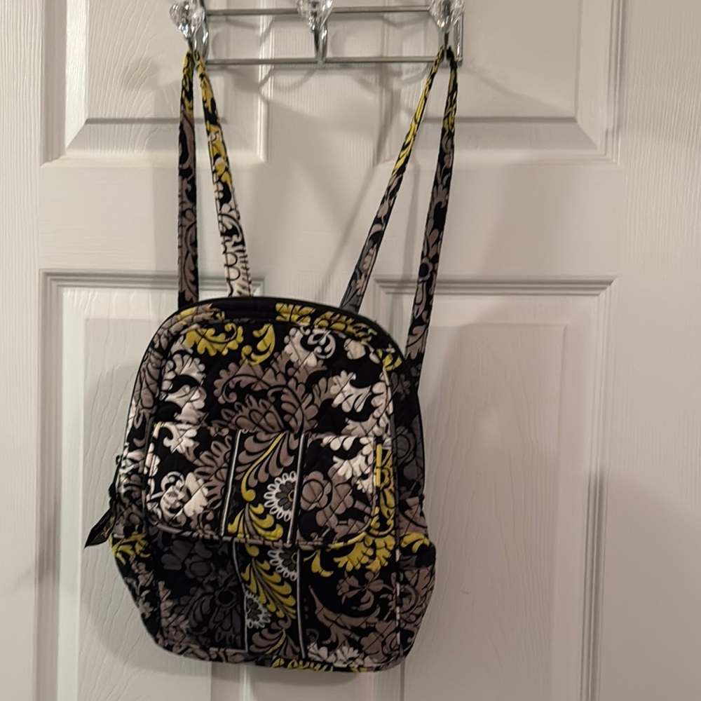 Vera Bradley Black and Gray Quilted Backpack